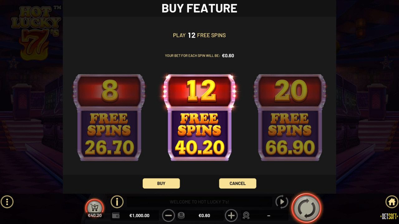BetSoft Hot Lucky 7’s Screenshot