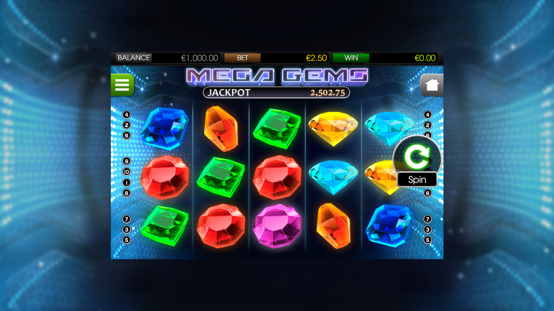 BetSoft Mega Gems Screenshot
