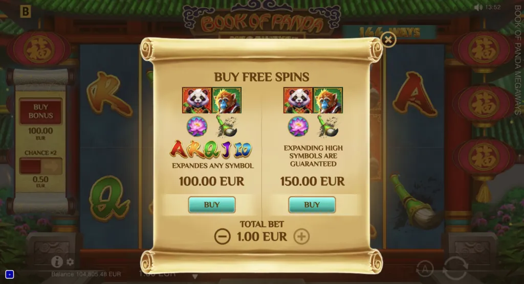 BG Book of Panda Megaways Screenshot