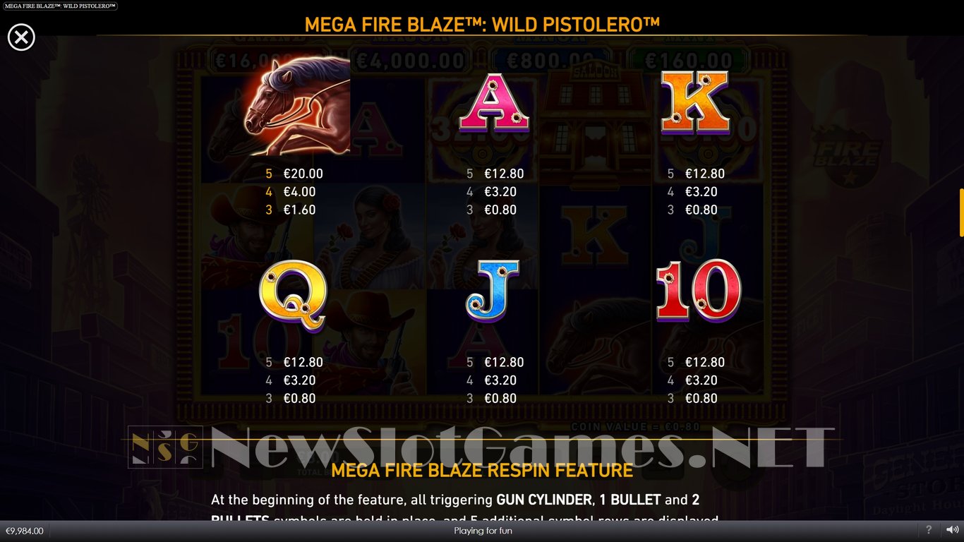 PT Mega Fire Blaze Wild Pistolero Screenshot